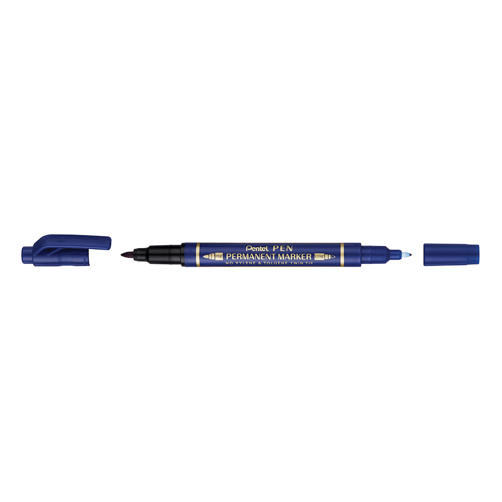 Marker permanent Pentel TWIN TIP 0.3/1.2 mm albastru, rezistent, durabil, cerneala rezistenta la apa Marker permanent Pentel TWIN TIP 0.3/1.2 mm albastru, rezistent, durabil, cerneala rezistenta la apa